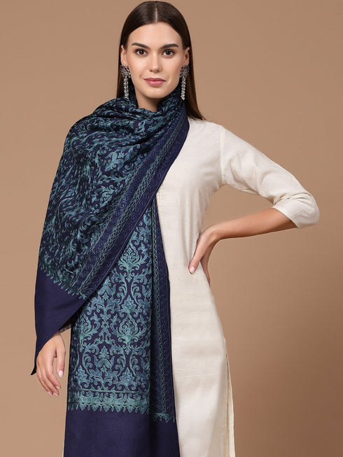 Women's Silky Aari Embroidery Wool Shawl